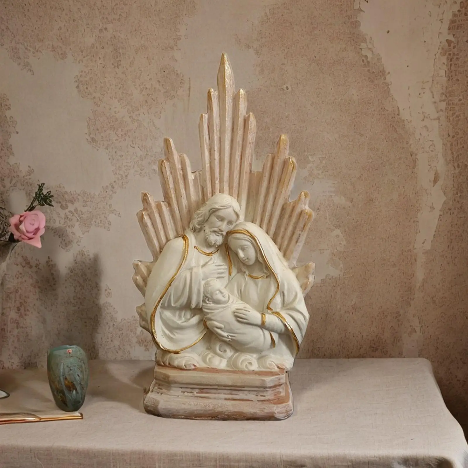 20cm Virgin Mary Modern Resin Family Living Room Decoration Master Simple Decoration Crafts Holy Family with Child Figure christian statue