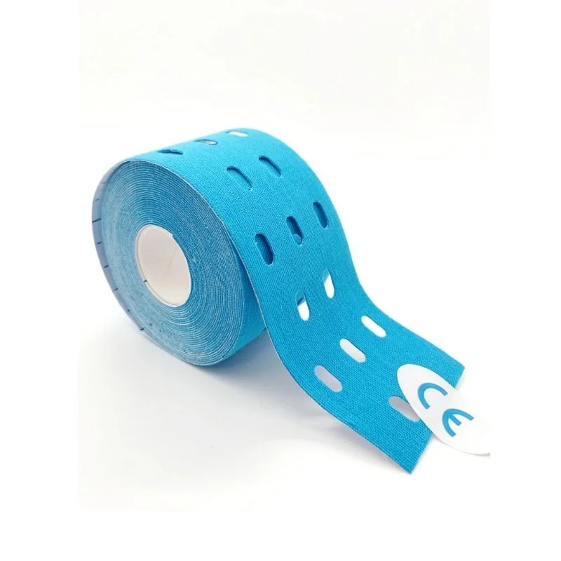 Perforated Kinesiology Tape Breathable Elastic Kinesiology Exercise Tape for Muscle Support Strain Pain Relief 5Cm X 5M Roll