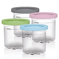 4Pcs/lot Ice Cream Pints Cup, Ice Cream Containers with Lids for Ninja Creami Pints NC301 NC300 NC299AMZ Series Ice Cream Maker 1