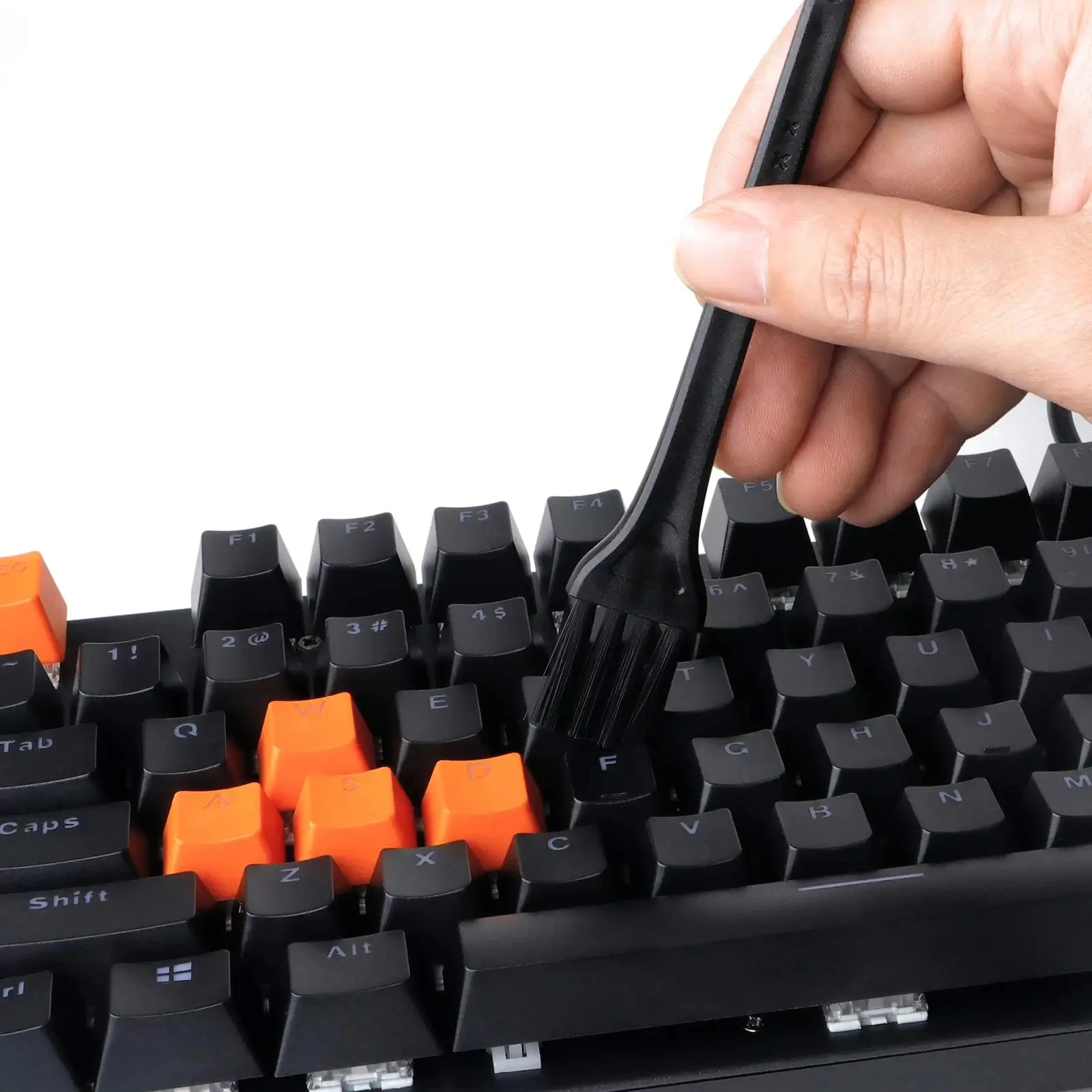 Keycap Puller Switch Puller Stainless Steel Keycap Removal Tool with 2Pcs Keyboard Cleaning Brush for Mechanical Keyboard