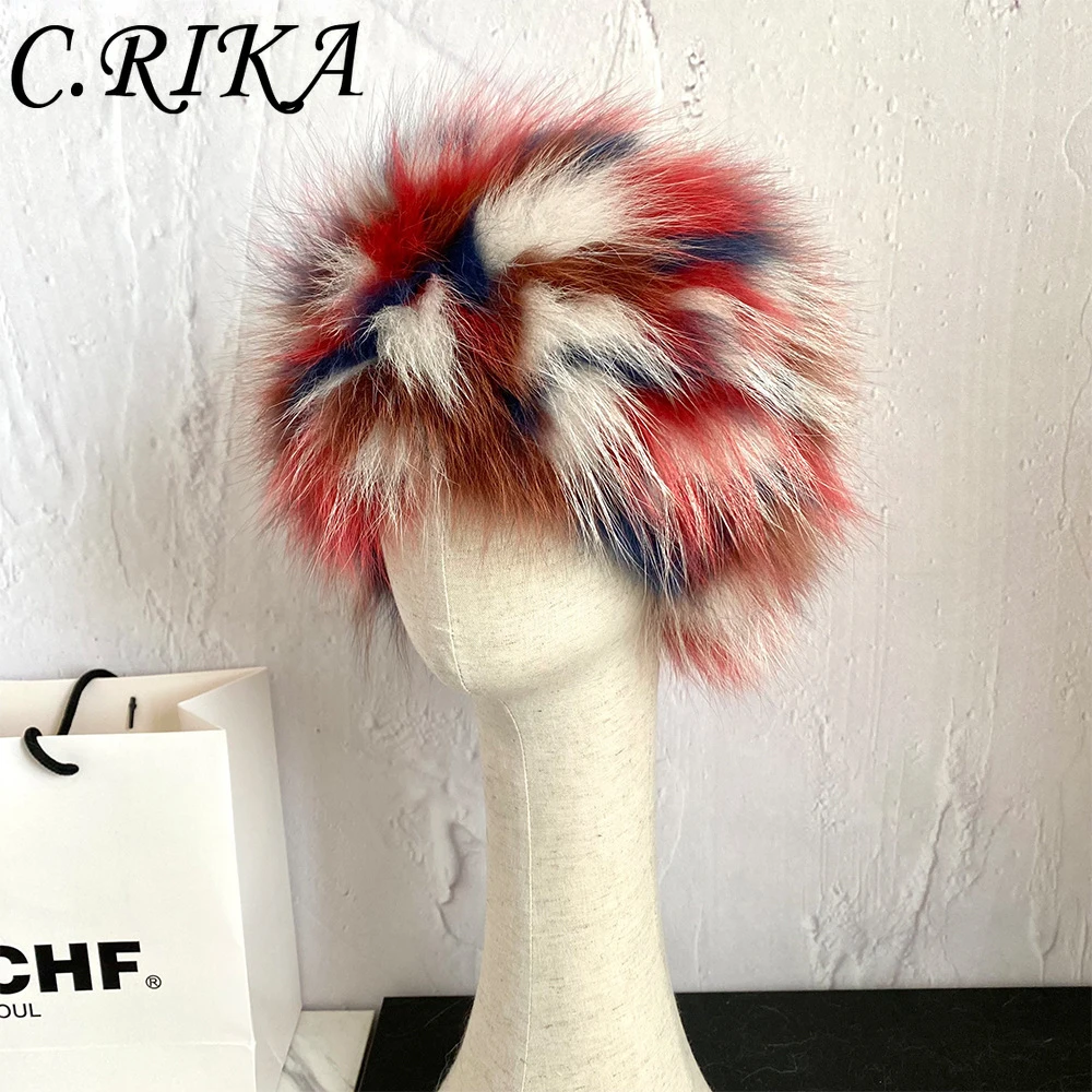 

Luxury Colorful Fox Fur Knitted Headband Women Warm Neck Collar Korean Elastic Fur Neckerchief Winter Thick Fur Collar Scarf