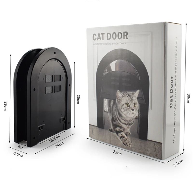 Pet Door 1pc Abs Plastic Pet Cat Dog Screen Door Free Entry Magnetic Door With Window Pet Accessories For Wooden 24x4x29cm Flap cat door pet door