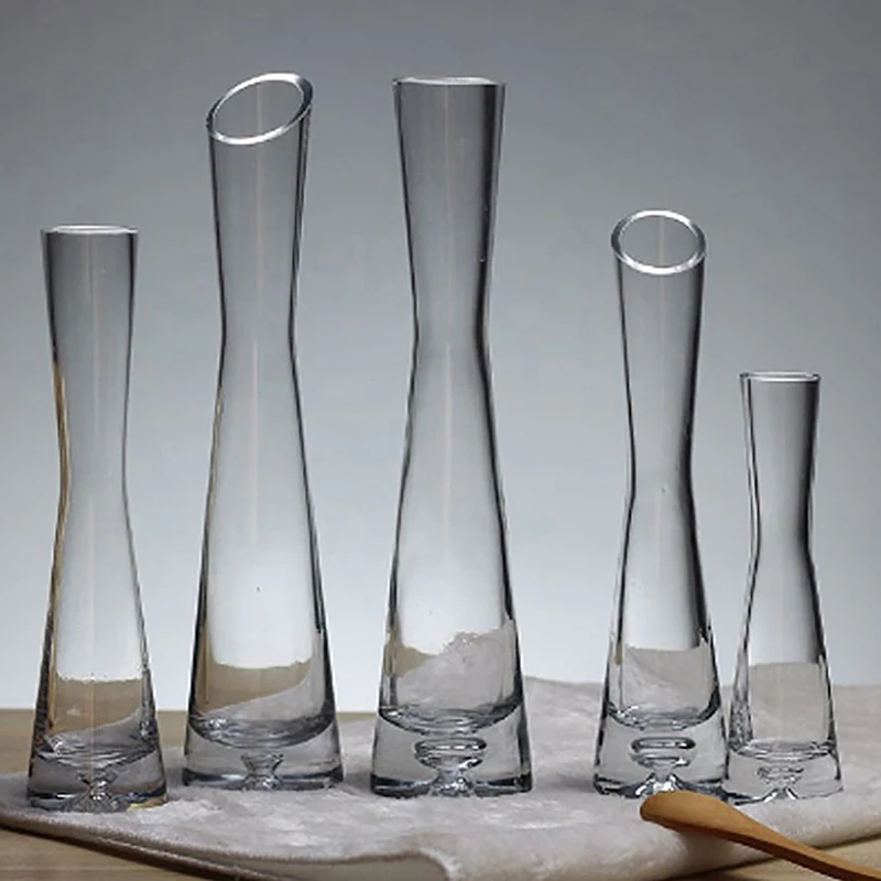 1pc Transparent Glass Flower Vase Small Vase Hydroponics Plant Flower Terrarium Luxury Room Table Home Decor Wedding Decoration 5