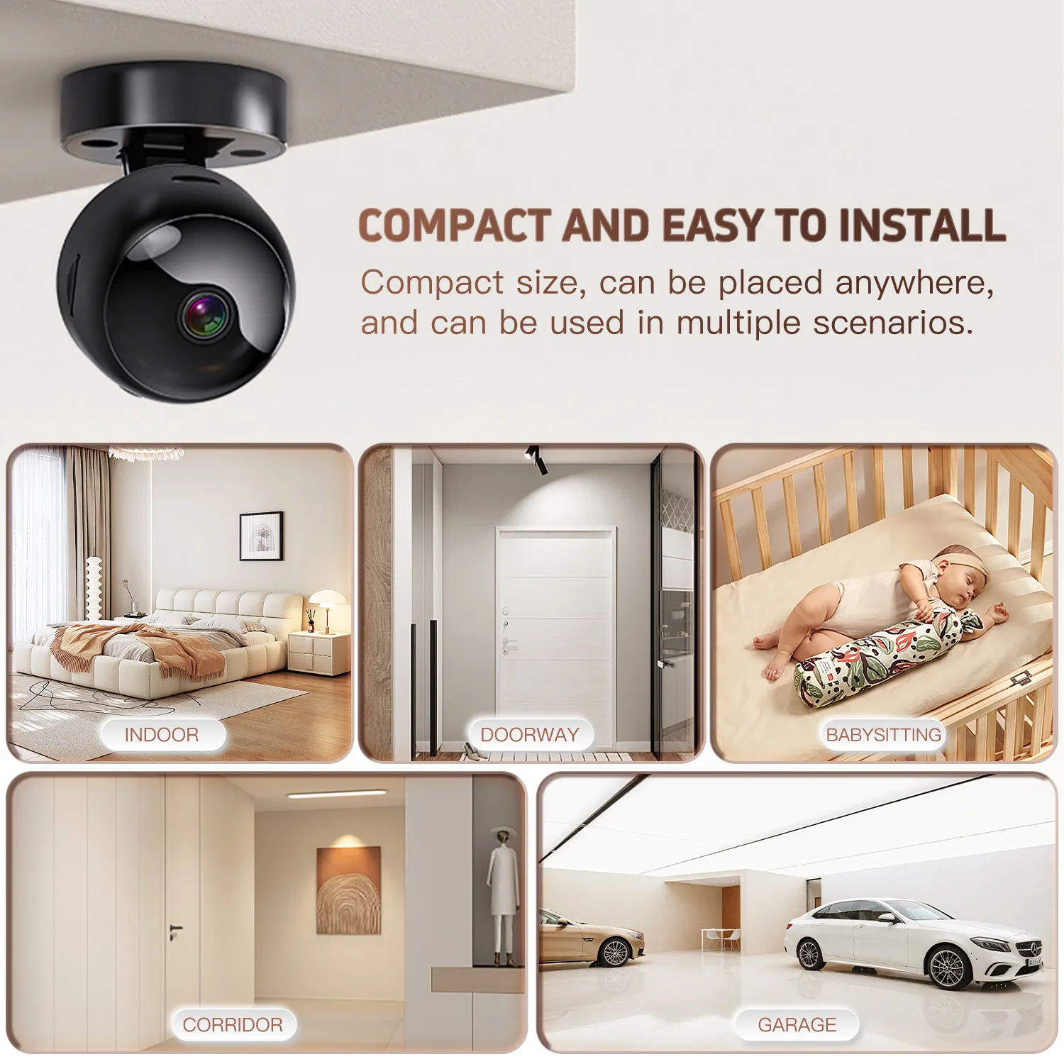 New 1080P Camera Wireless WiFi 2.4G Indoor Security Night Vision Camera Two-way Voice Video Recorder Anti-theft Remote Monitor 3