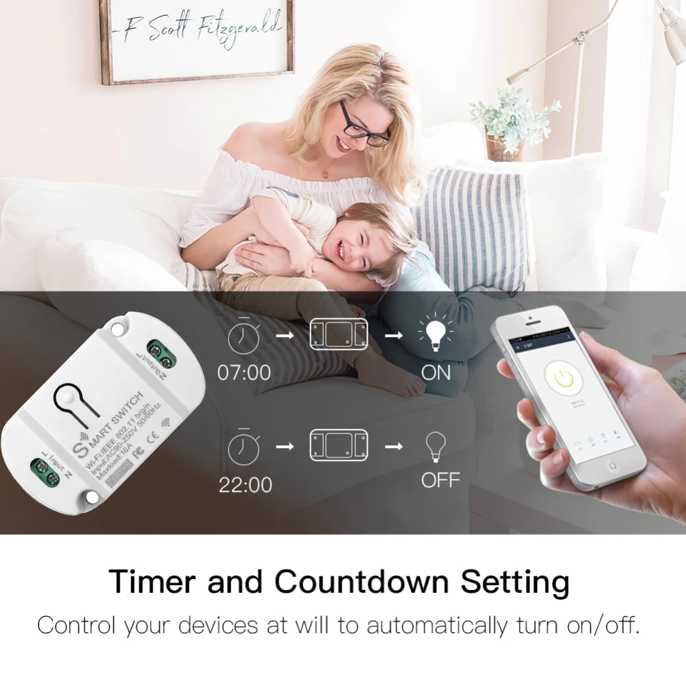 Tuya DIY WiFi Smart Light Switch Universal Breaker Timer Voice Control Via Alexa Google Home Smart Life APP Wireless Control New