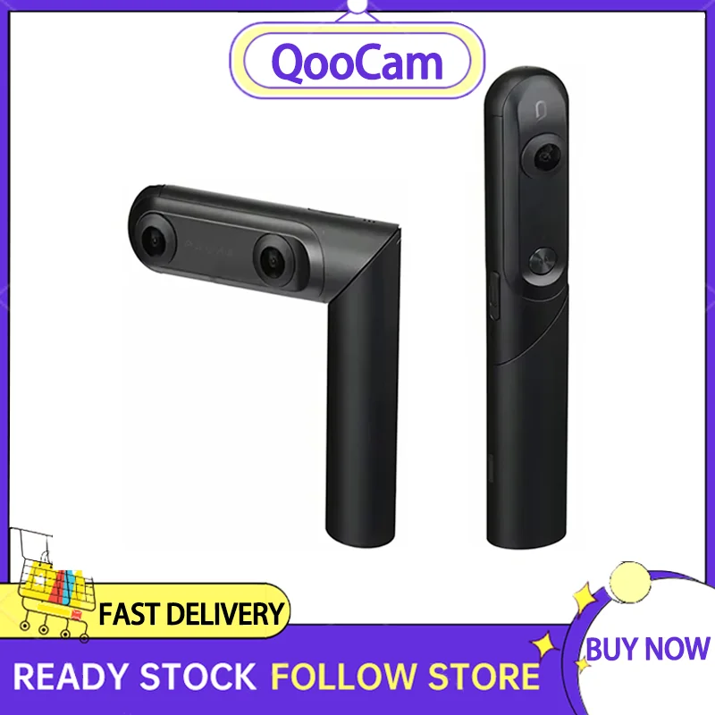 amera 4K UHD Video Recorder 3D Action KanDao QooCam Cucum 360&deg; Motion Camera 3D VR CCamera FOV 216&deg; F/2.2 Fisheye Lens