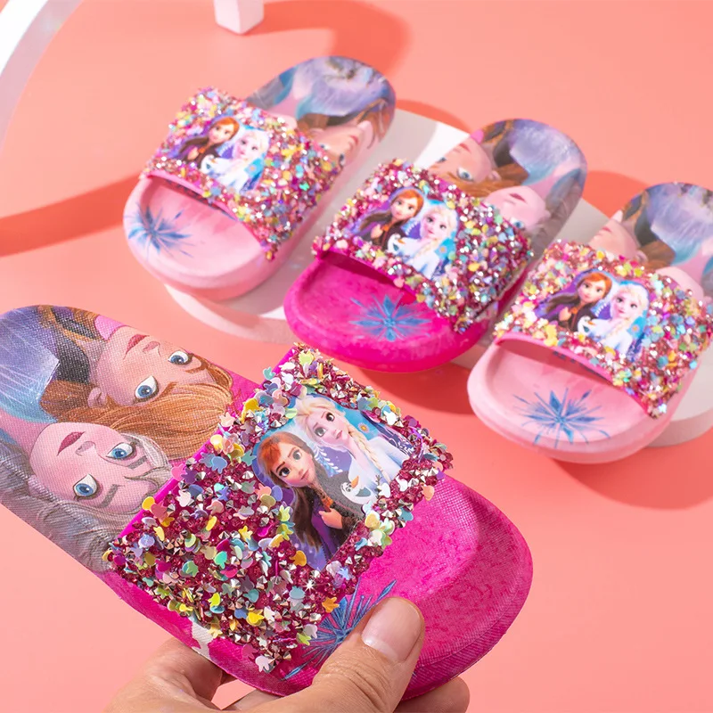 Lovely Disney Frozen Anna Elsa Toddler Girls Glitter Sandals