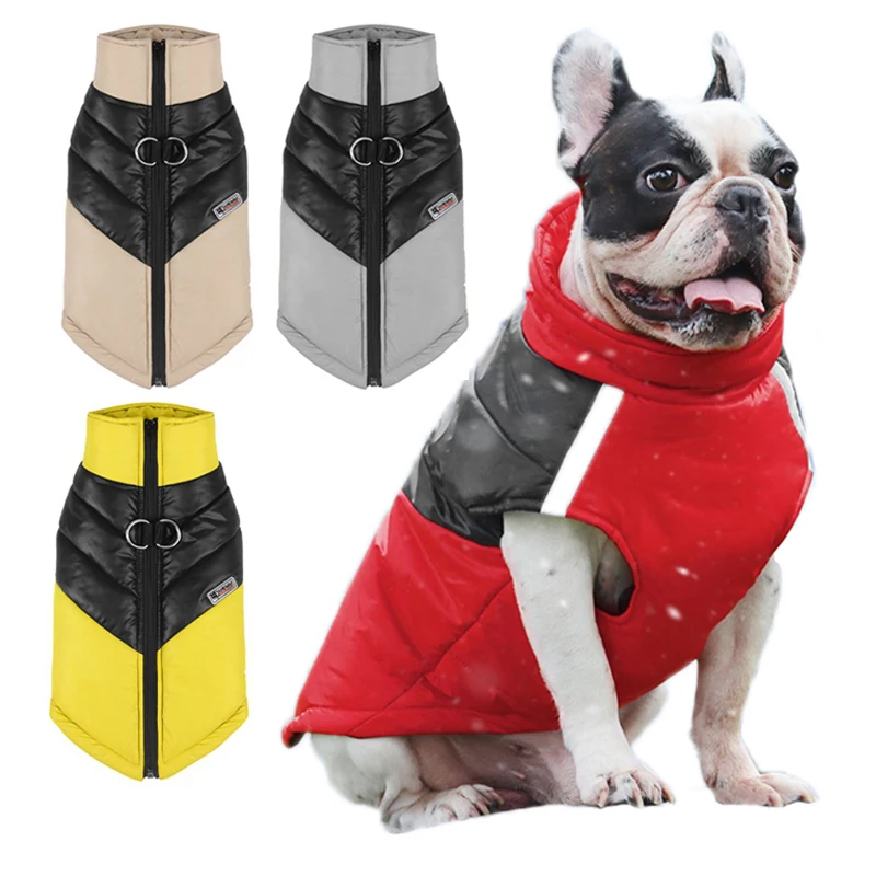 L-5XL Large Dog Clothes Dog Coat Jacket for Winter Warm Snowsuit Zip Up Fleece Vest Cold Weather Pet Outdoor Clothing