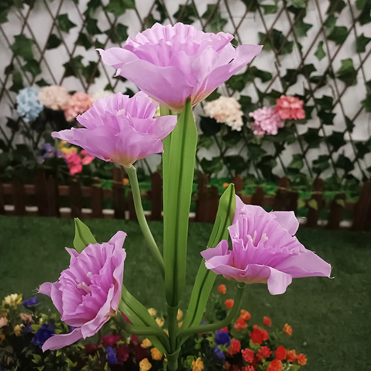 Solar LED Lights Daffodils Flower Lawn Lamp Narcissus Outdoor Waterproof For Yard Garden Decoration Flower Holiday Party Lantern