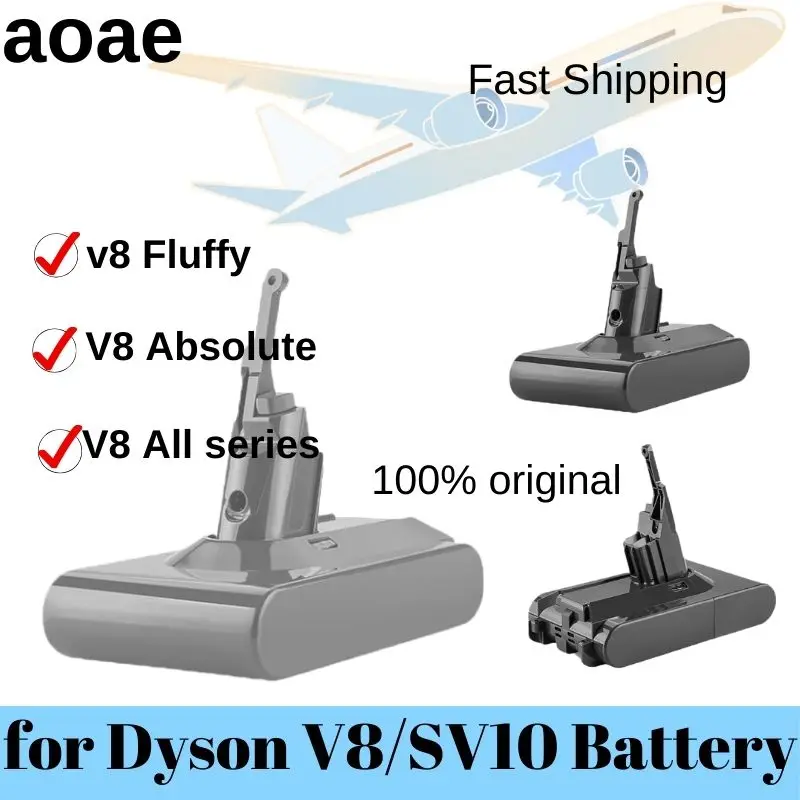 

12800mAh SV10 21.6V Li-ion Replacement Battery For Dyson V8 Battery Absolute /Fluffy/Animal/ Vacuum Cleaner Battery