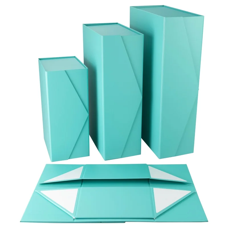 

Custom Green foldable luxury color small extra large gift packaging folding box carton printed garment packaging paper boxes pa