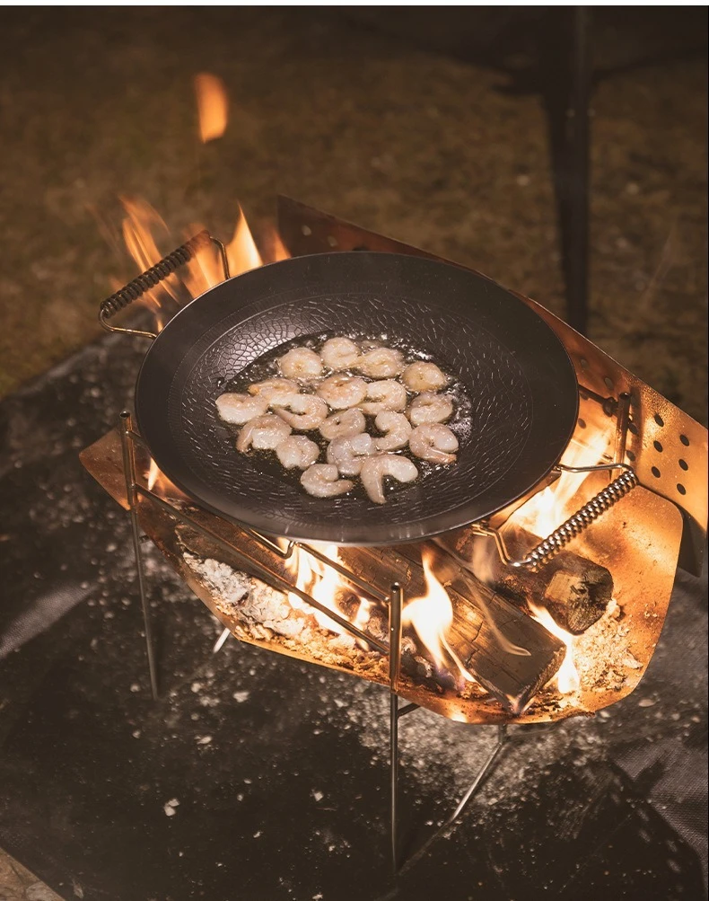 CAMPINGMOON SOLO-D Solo A4 feuerfeste, winddichte, faltbare Windjacke aus Edelstahl für Camping und Picknicks – Detail 10