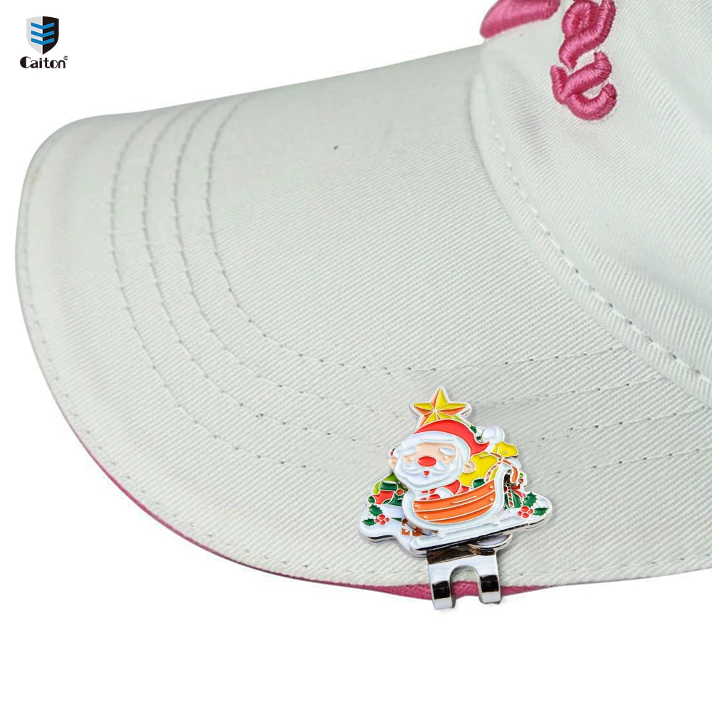 Golf Cap Clip Caiton Stainless Steel Festival Style with Magnetic Ball Marker Ideal Gift for Golf Fans