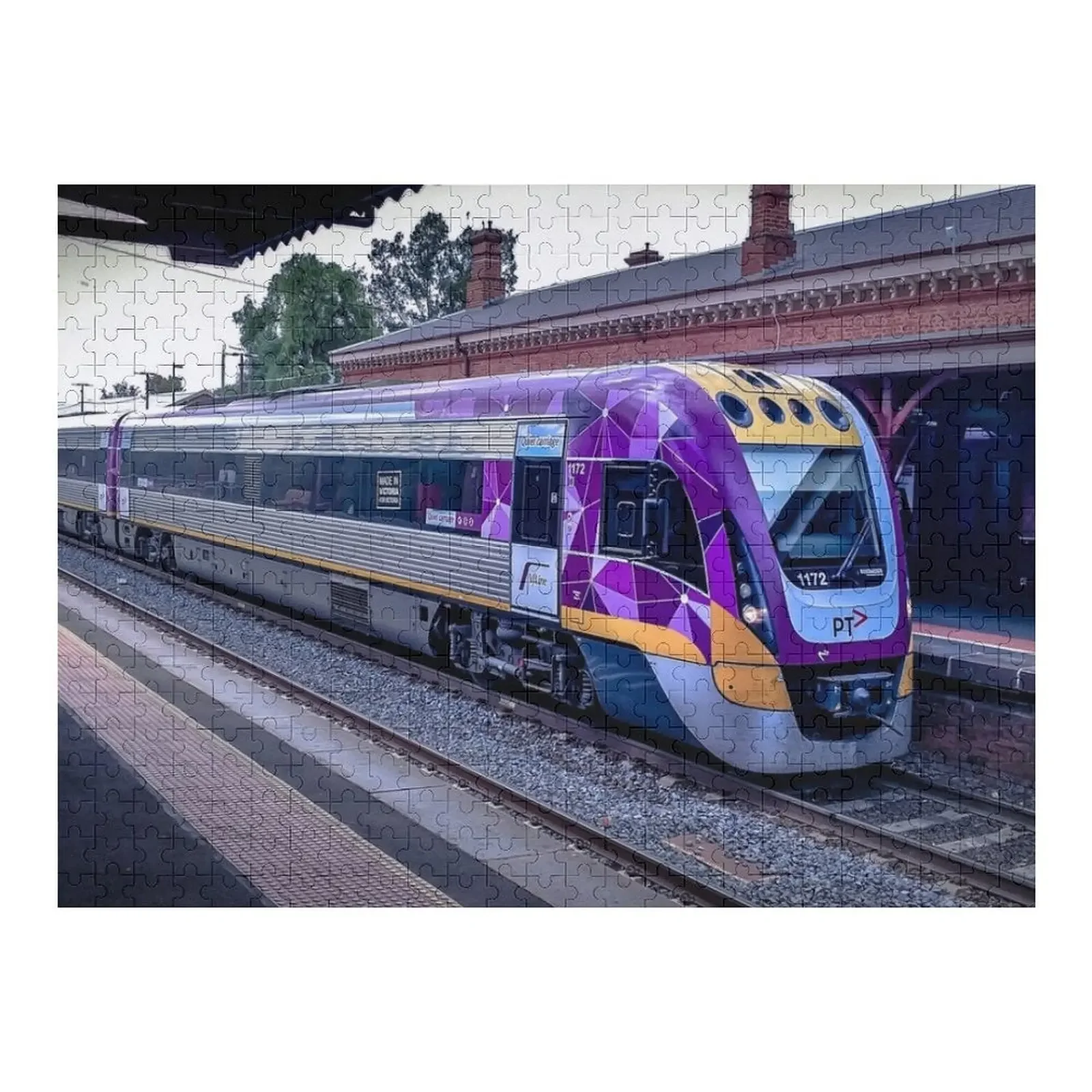 VLine Train at Castlemaine Station Jigsaw Puzzle Customized Kids Gift Custom Kids Toy Puzzle train station renovation