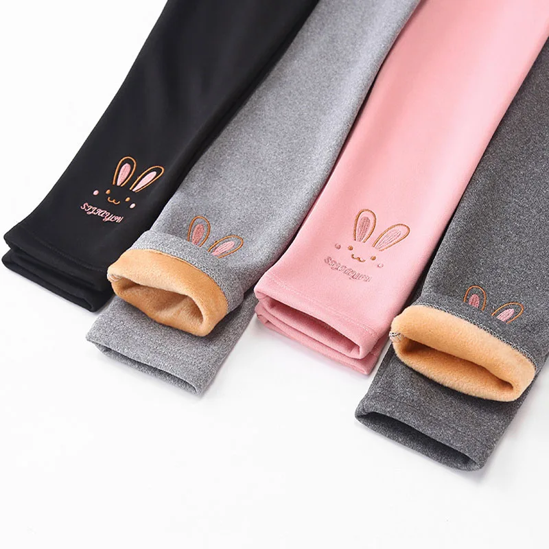 Girls Leggings Autumn Winter Thick Warm Cute Fond Rabbit