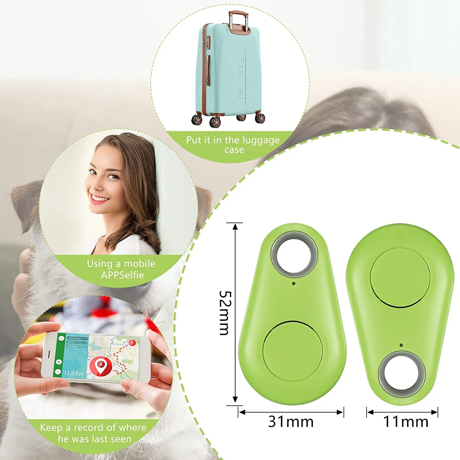 Pet Smart GPS Tracker Mini Anti-Lost Alarm Sensor Device Remote Finder Item Finders for Pet Dog Cat Key Phone Car Wallet Luggage smart tracker
