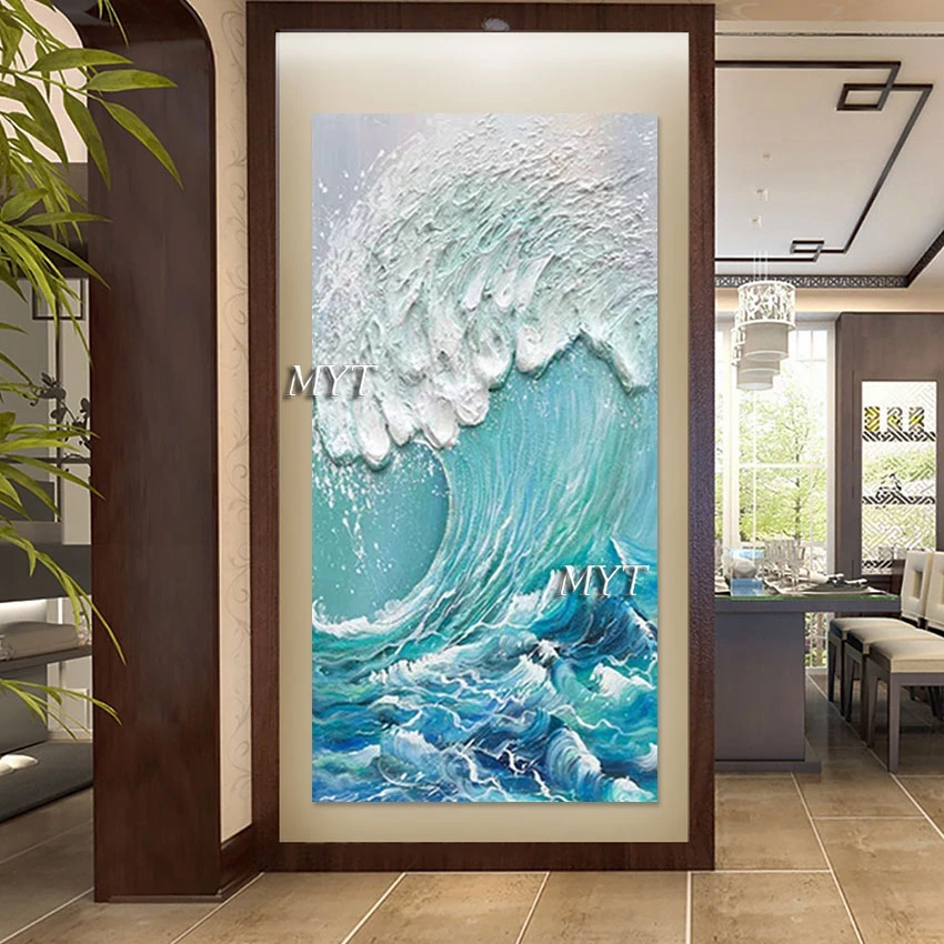 

Large Living Room Wall Pictures Thick Sea Wave Acrylic Textured Abstract Paintings Modern Canvas Art China Imports Home Decor