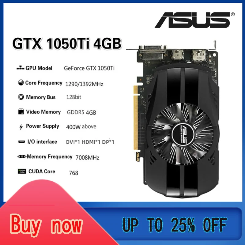 ASUS Raphic Card GTX 950 960 1050 1060 1650 1660 RX 580 2GB 3GB 4GB 6GB 8GB Video Cards GPU AMD Intel Desktop CPU Motherboard best graphics card for gaming pc Graphics Cards