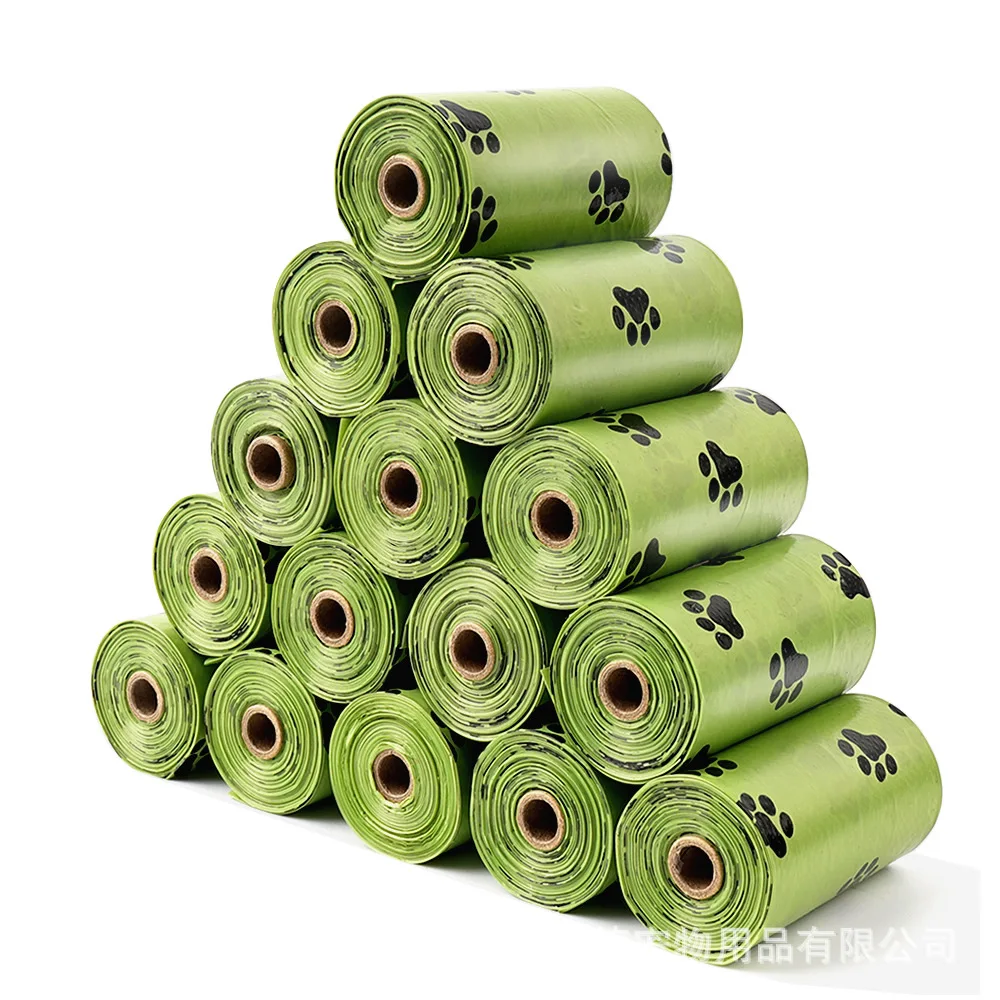 Dog Poop Bag Dog Poop Bag Dispenser 15PCS/ Roll Biodegradable Dog Poop Bags Bulk Biobase Scented Poo Bag Degradable Cat Waste Bags