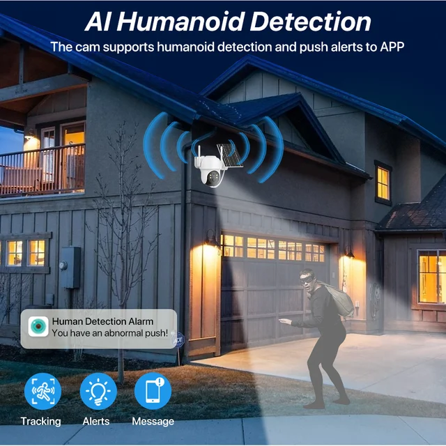 4G SIM Card Solar IP Camera Built-in Battery 4MP WiFi PTZ Camera Outdoor PIR Human Alarm Video Surveillance Waterproof iCSee 4