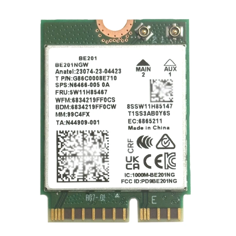 트라이밴드 WIFI 7 802.11BE BE201 BE201NGW 8774Mbps 무선 카드 M.2 CNVIO 3 BT5.4 윈도우10/11 64비트용