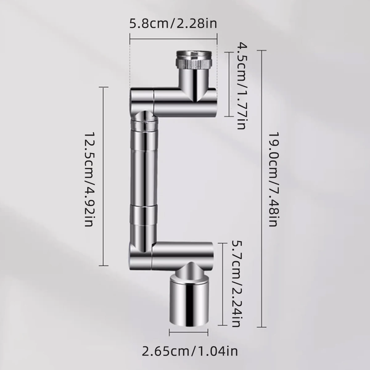 Faucet Extender Faucet Aerator Attachment 1440&deg; Rotating Female/Male Thread Robotic Arm Sink Aerator faucet extender faucet aerator sink faucet extender water faucet extension pipe faucet extension pipe