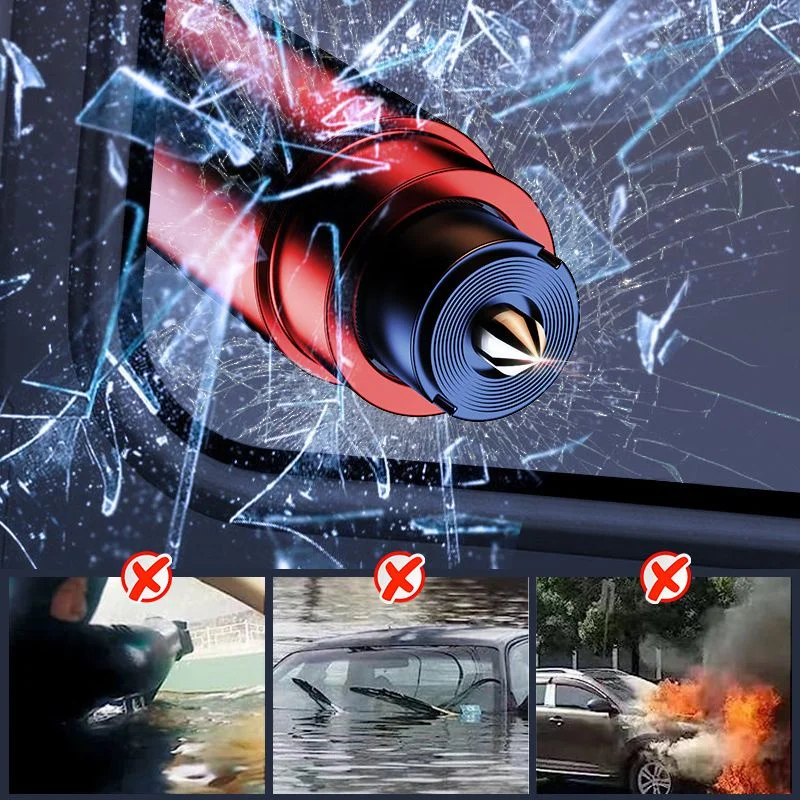 2-in-1 Emergency Rescue Safety Hammer Mini Emergency Car Escape Tool Multifunctional Portable Window Breaker Seat Belt Cutter
