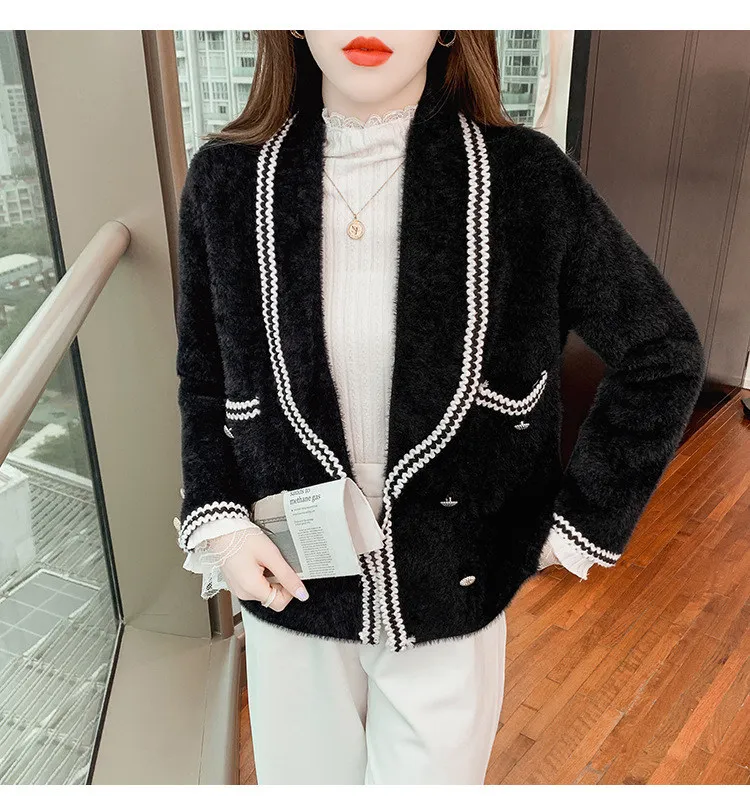 puffer coat with hood Autumn Mink Fur Coat Women Temperament Ladies All-match Outer Wear Top Jacket Winter Plush Warm Coats Feminina N1567 long black puffer