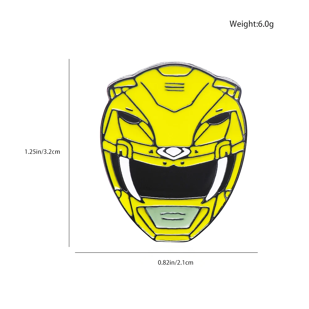 Power Dinosaur Rangers Enamel Pins Set Colorful Battle Suit Combat Helmet Lapel Badge Anime Jewelry Collection