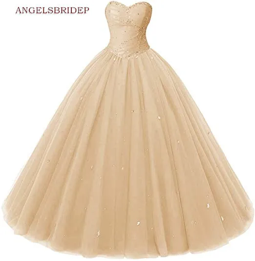 

ANGELSBRIDEP Sweetheart Ball Gown Quinceanera Dresses Vestidos De 15 Anos Sparkly Crystal Tulle Birthday Princess Party HOT