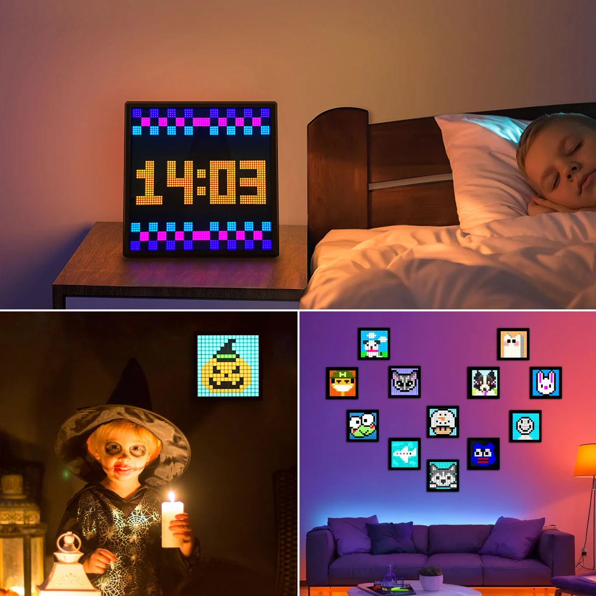 Smart RGB USB LED Matrix Pixel Display Panel Light Bluetooth App Programmable Anime Text Clock Graffiti Art Digital Screen Sign led light led panel led display light led signs