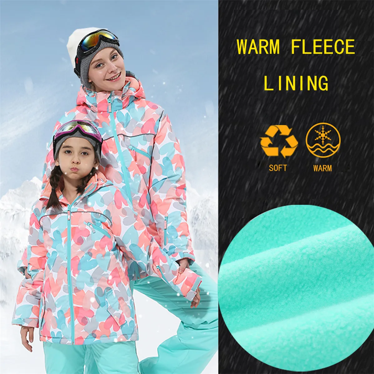 HONEYKING Kids Ski Outwear Winter Warm Windproof Outdoor
