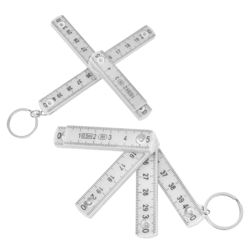 4PCS ABS 접이식 자 양면 흰색/빨간색/녹색 인치 미터 측정 도구 미니 휴대용 접이식 자 목공 작업