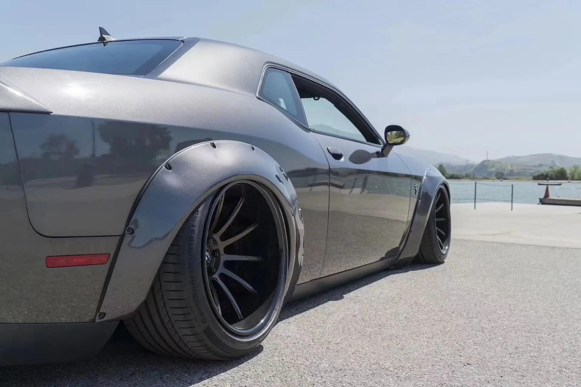 For Challenger Wide Car Body Kit Car Wheel Eyebrows Rear Spoiler Wings for Dodge Challenger 17up