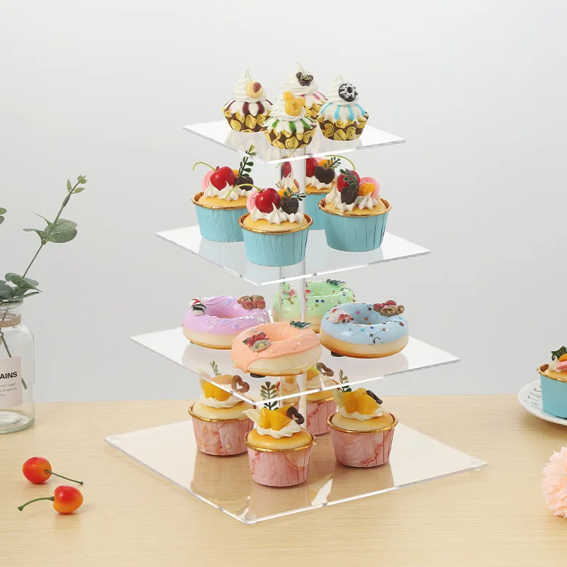 3/4/5 Tier Acrylic Wedding Cake Stand Crystal Cup Cake Display Shelf Cupcake Holder Plate Birthday Party Decoration Stands Molds cake stand dessert stand