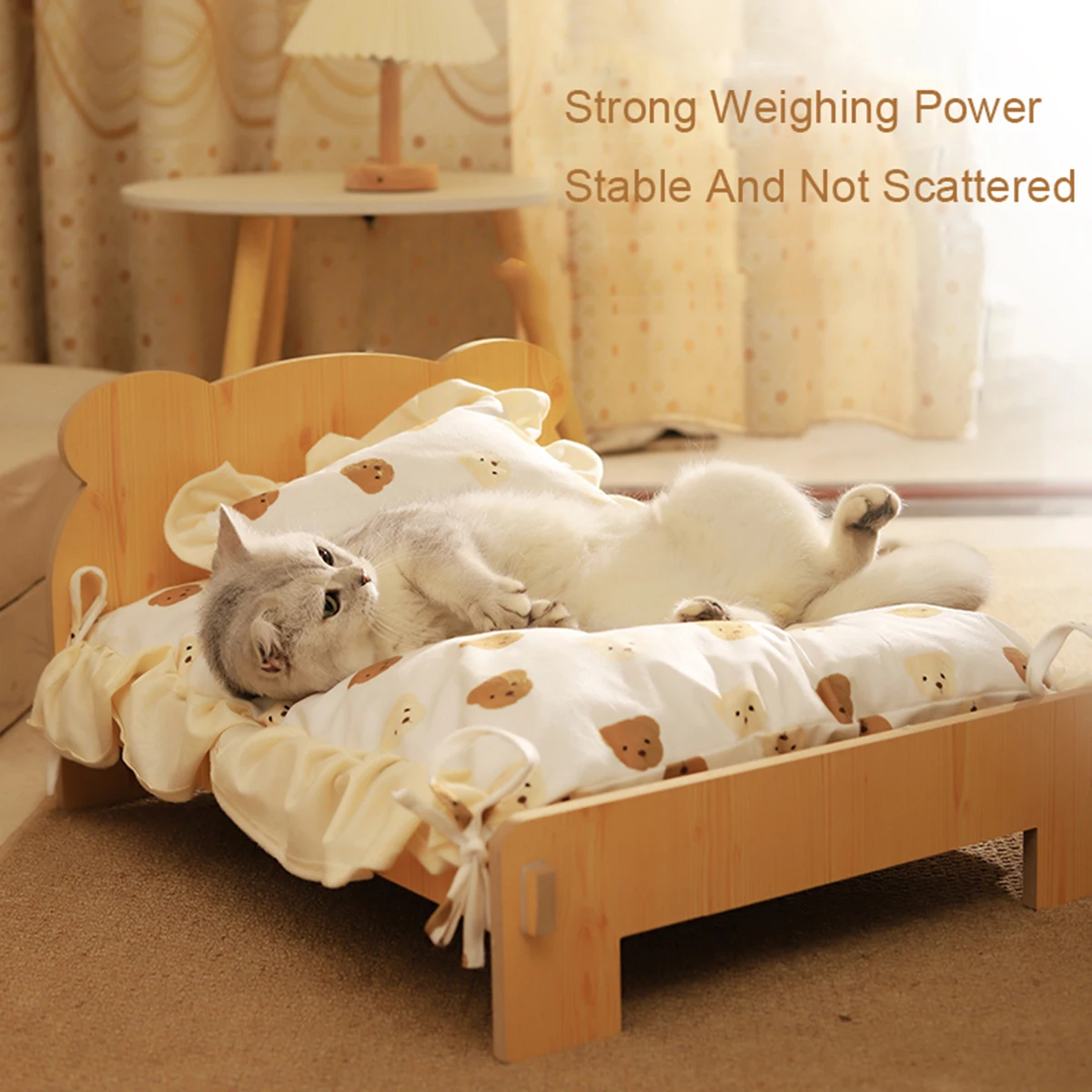 Wooden Cat & Dog Bed 4