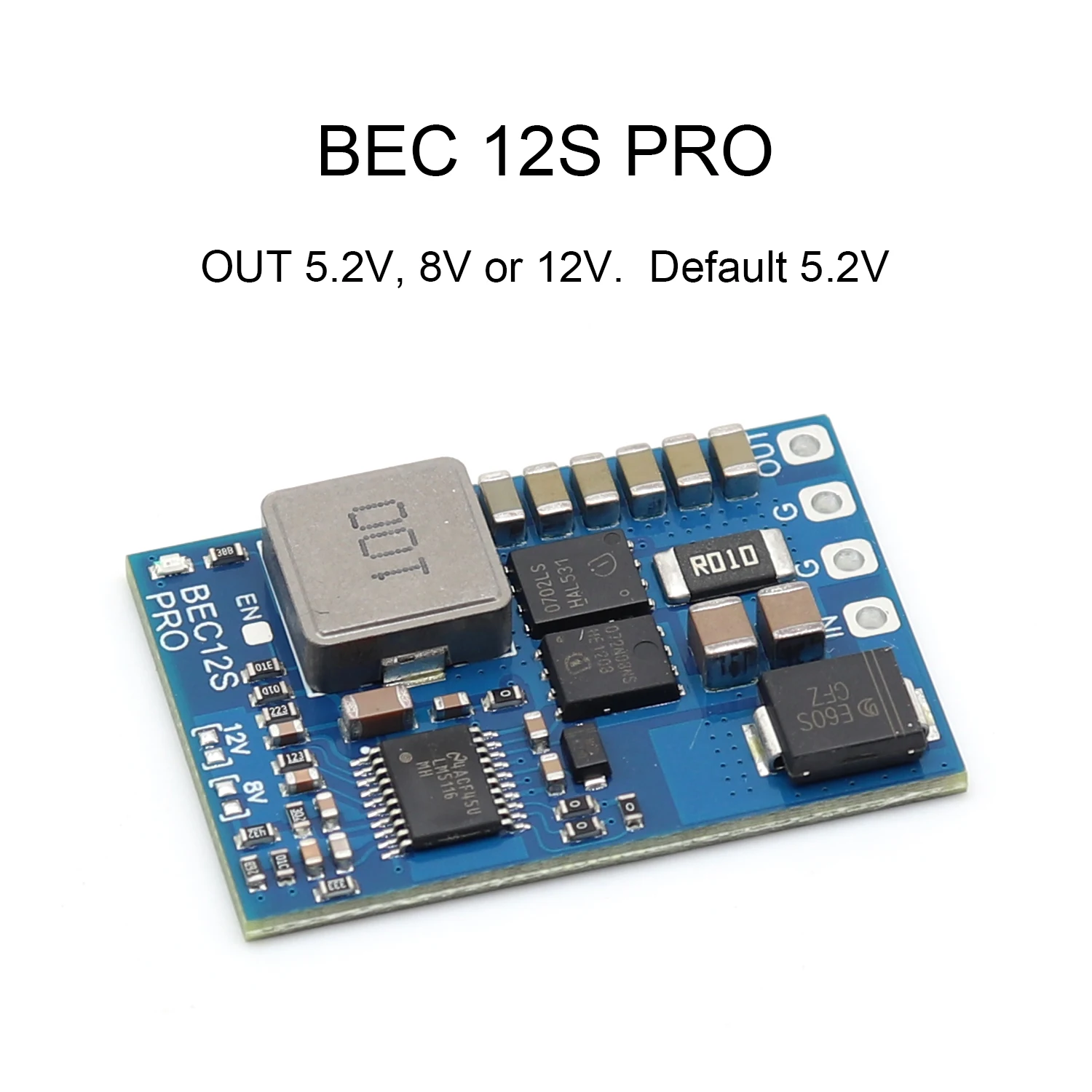 Achetez Module BEC 12S Pro 5g pour Drone FPV, vue de face avec connecteurs XT60