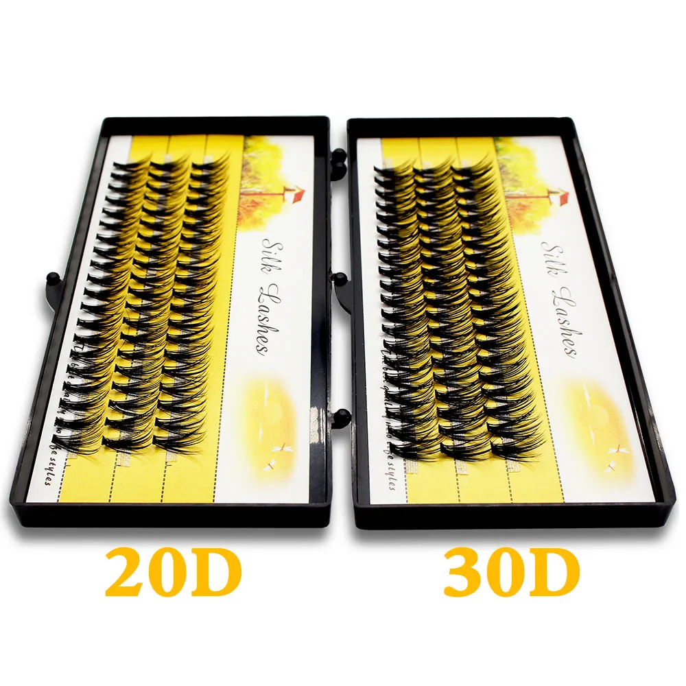 Description Picture 2 of itemHigh Quality 20D/30D Lashes Cluster Eyelash Extension Natural Long Black 3D Volume Faux Bunche Individual Grafting Makeup Cilias