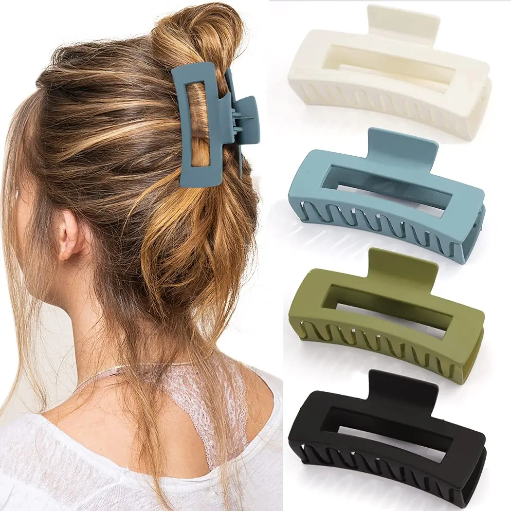 New Frosted Plastic Hair Claw For Women Girls Back Head Hair Clip Shark Clips Large Size Hairpin Crab Barrettes Hair Accessories for google pixel 2 rubberized hard plastic back case protector dark blue