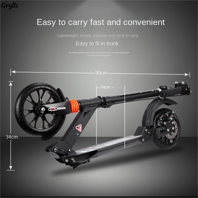 GRYLLS disc brake adult SCOOTER Aluminum alloy two-wheel folding scooter for children and teenagers