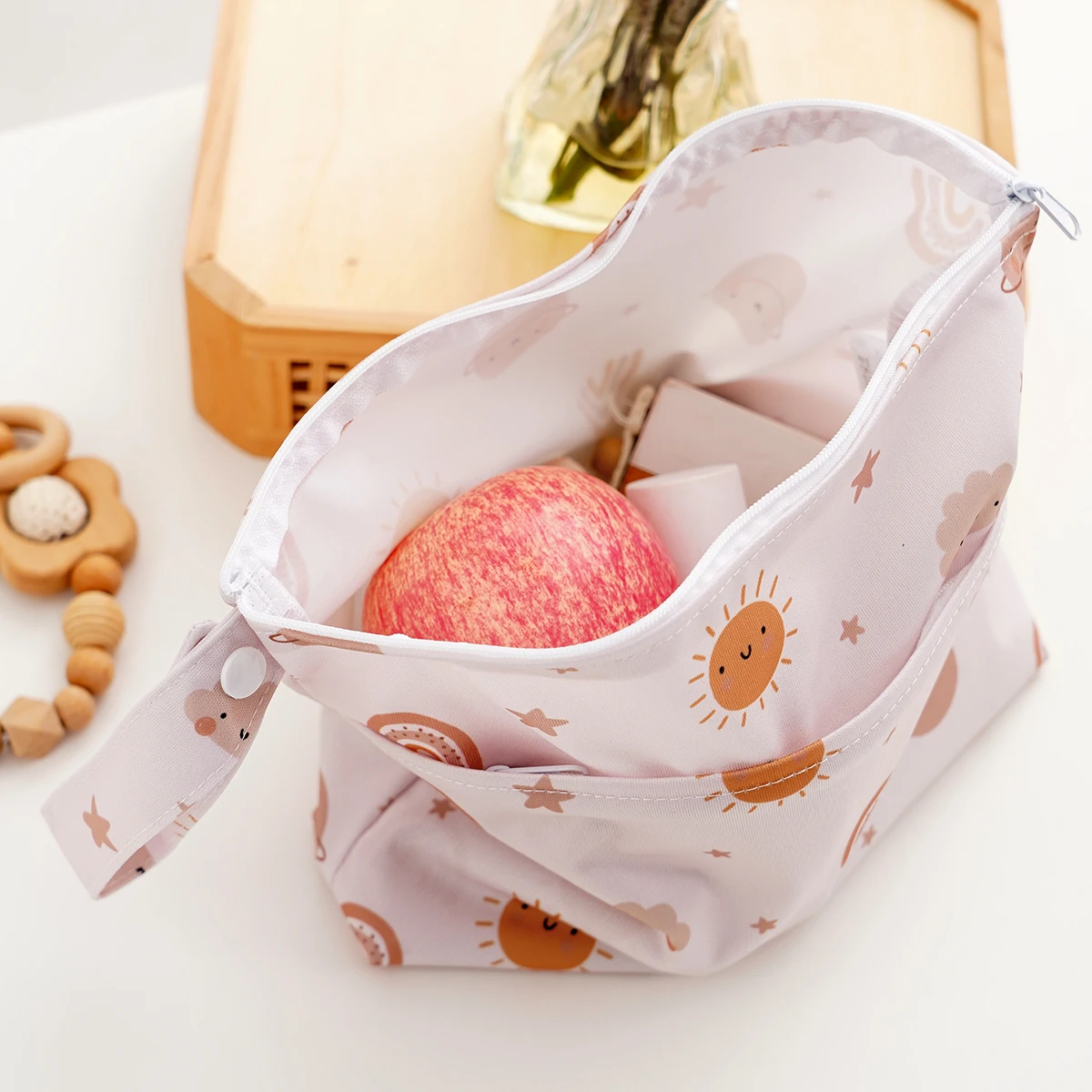 Happpyflute 1/2Pcs 기저귀용 2개의 지퍼가 달린 습식 건식 가방 방수 재사용 가능한 여행용 보관 가방