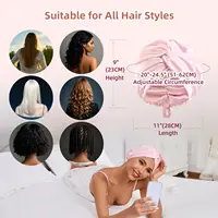 Bonnet de nuit réglable en Satin de soie pour femmes, cheveux longs bouclés, Double couche, pour dormir de nuit, bonnet de nuit unisexe 5