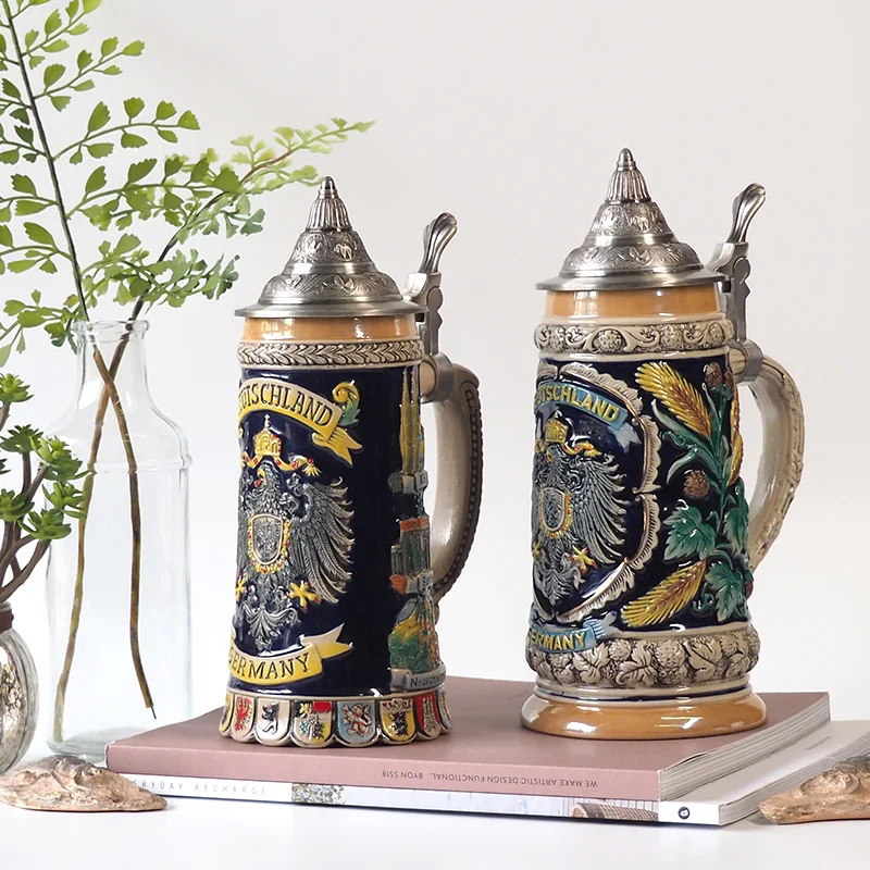 

European Retro Creative Christmas Gifts German Traditional Ceramic Beer Mugs BarClub Decorations Oktoberfest