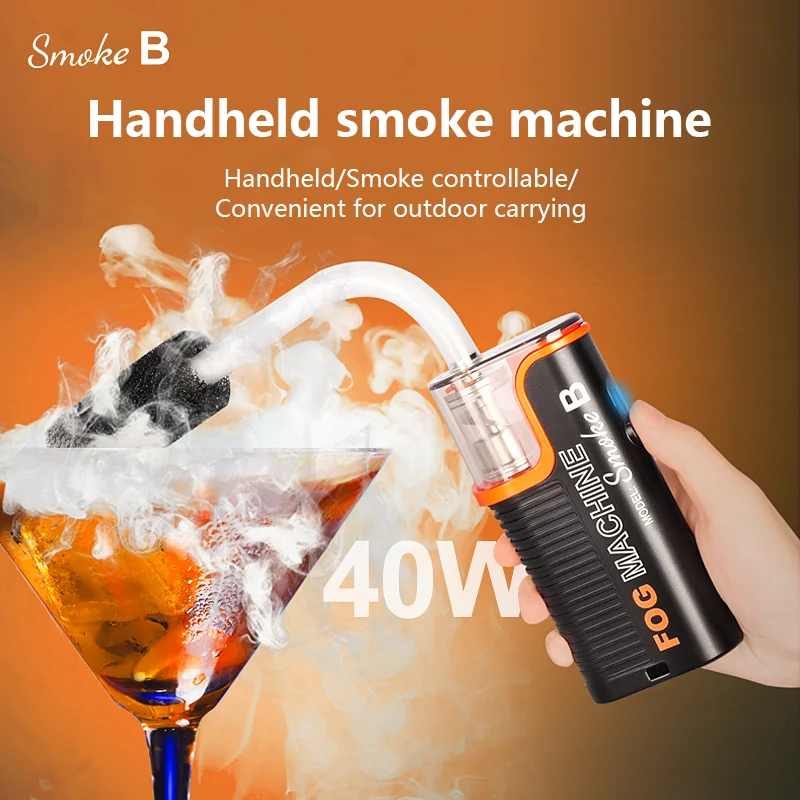 LENSGO Smoke B 휴대용 핸드 헬드 안개 기계, 스튜디오 쇼트 비디오 촬영, 무대 공연 분위기, 드라이 아이스 연기 효과, 40W