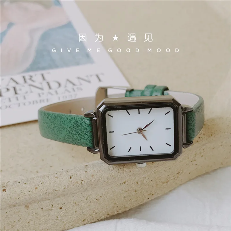 

Retro Simple Dial Quartz Watch Leather Belt Casual Square Watches for Women Clock Wristwatch for Ladies Waterproof Watches