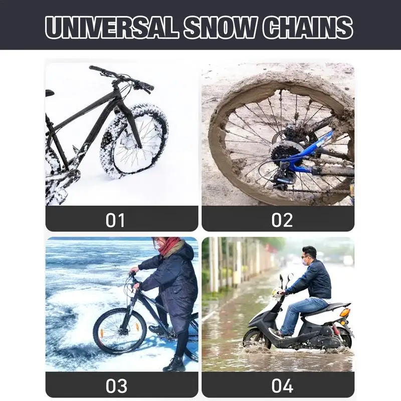 10pcs Car Motorcycle Tire Chains Winter Snow Anti-Skid Tyre Cable Ties Auto Outdoor Snow Tire Tyre Anti Skid Chain Accessories