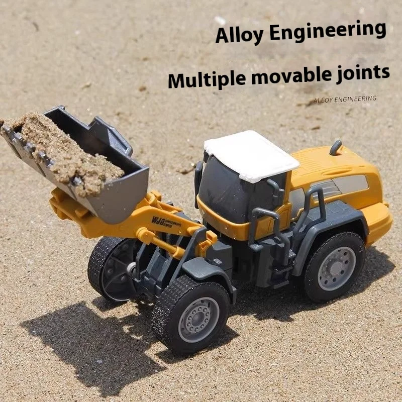 Alloy Construction Vehicle Toys for Children: Excavator, Crane, Earth Digger, Mixer Truck, Transport Truck Model Set - 3