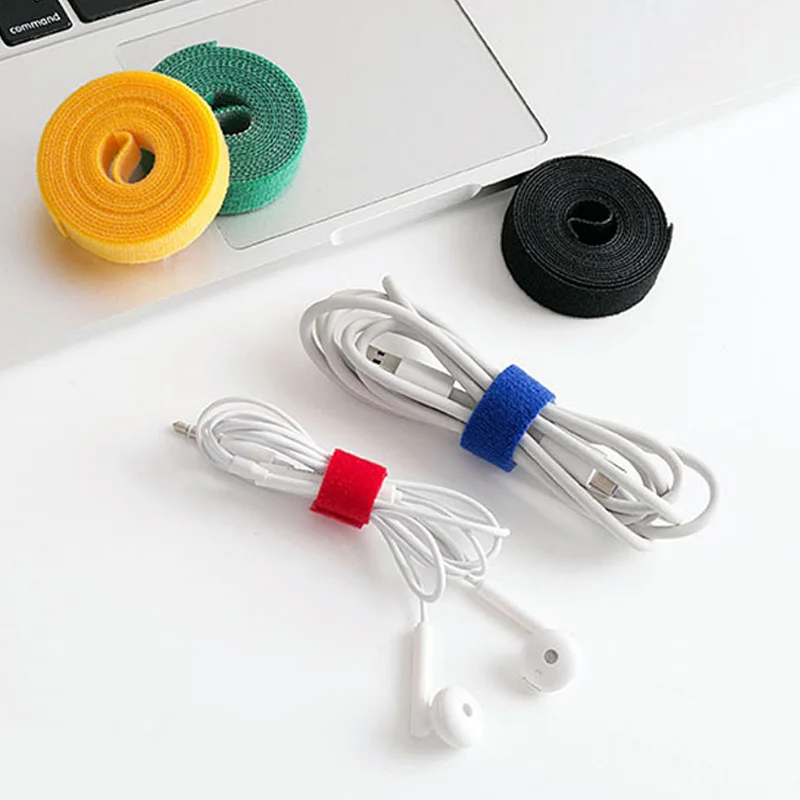 5M/Roll 12mm Width Cable Organizer USB Cable Winder Management nylon Free Cut Ties Mouse earphone Cord cable ties images - 6