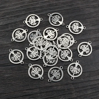 20pcs 16x12mm 아니 페이드 316 스테인레스 스틸 더블 루프 트리 참 펜던트 DIY 쥬얼리 커넥터 결과 목걸이 팔찌