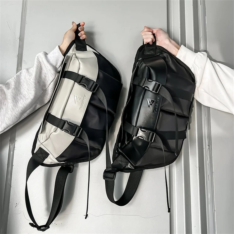 

Personalised Trend Men's Crossbody IPad Zip Waterproof Fashion Multilayer Chest Bag Daily Commute Cycling Premium Sling Bags